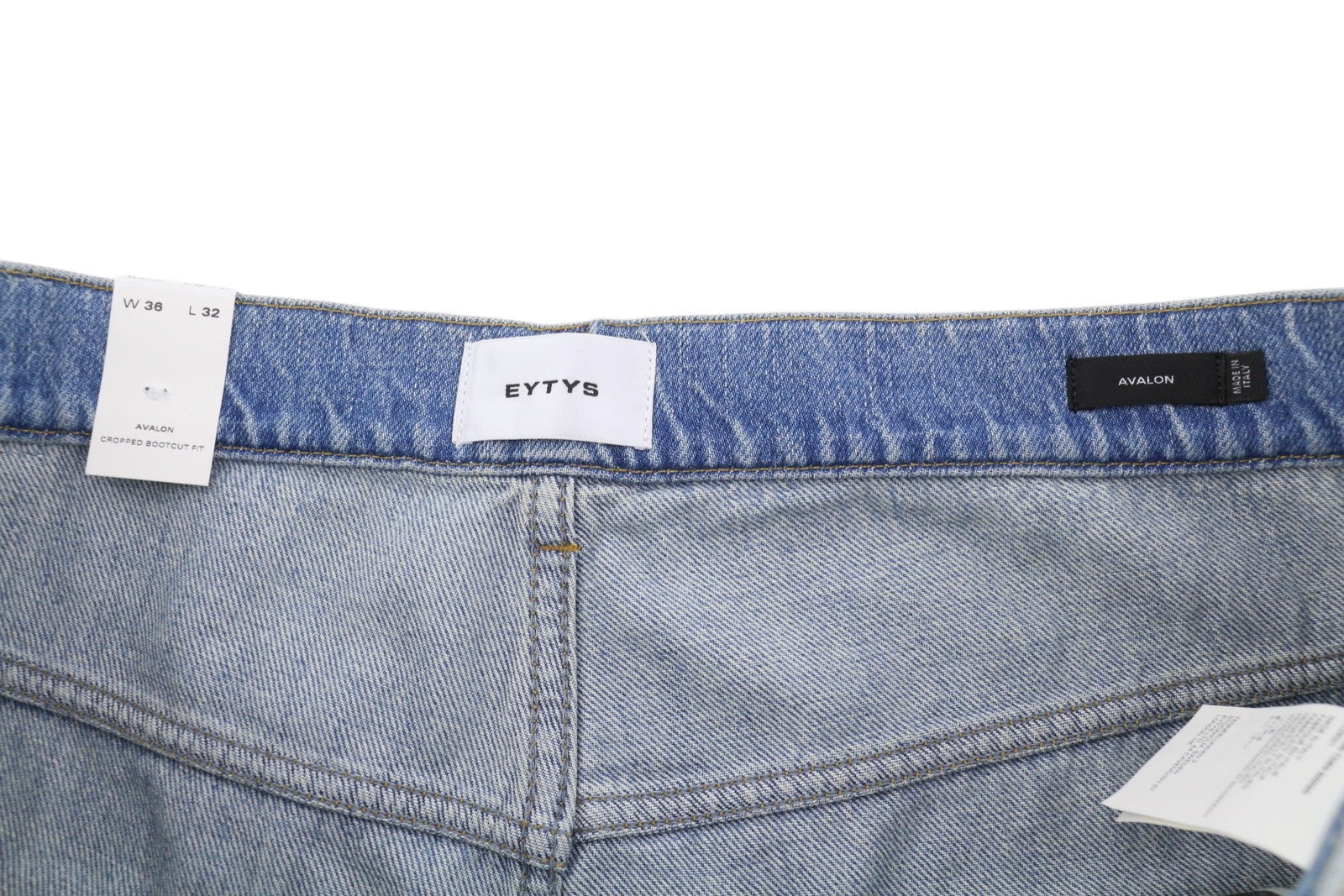 Eytys Avalon Torn Indigo Cropped Bootcut Women Jeansmen Unisex Rrp370
