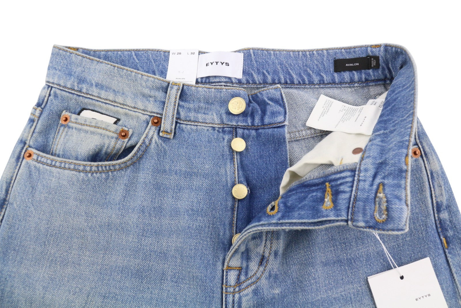 Eytys Avalon Torn Indigo Cropped Bootcut Fit Women Jeansblue Rrp370