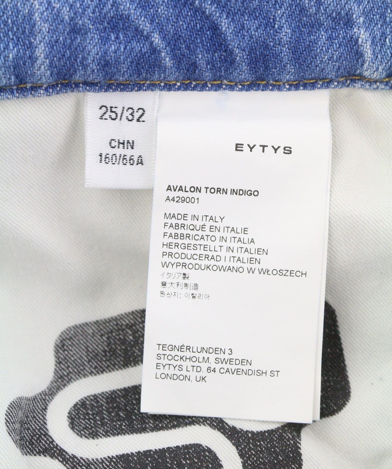 Eytys Avalon Torn Indigo Cropped Bootcut Fit Women Jeansblue Rrp370