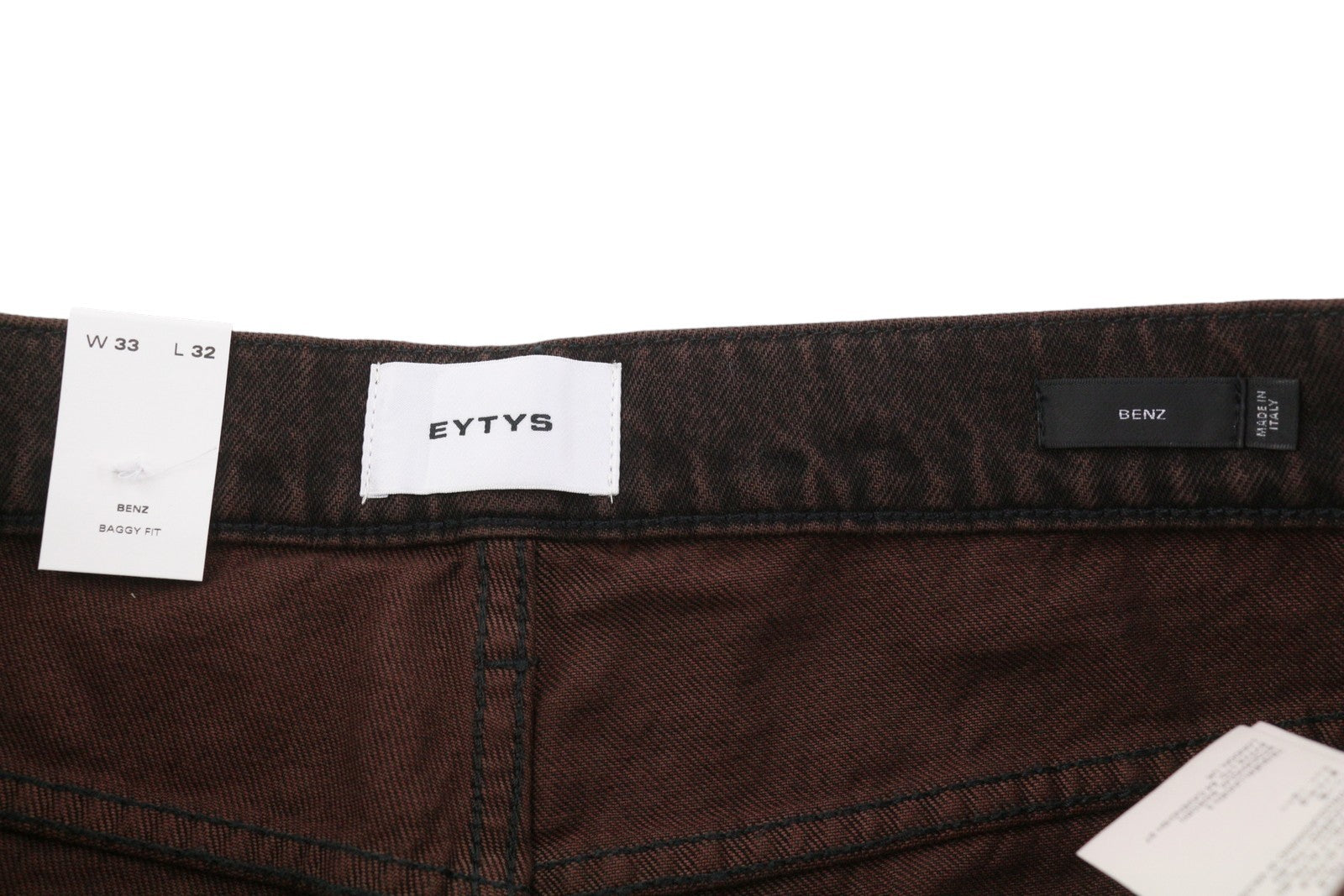 Eytys Benz Sepia Baggy Fit Damen Jeansbraun Faded Herren Unisex RRP370