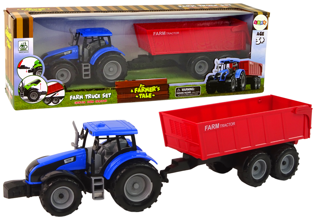 Tractor With Trailer Agricultural Vehicle Farm Blue