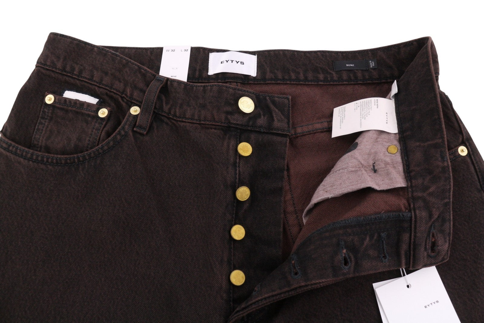 Eytys Benz Sepia Baggy Fit Women Jeansbrown Faded Men Unisex Rrp370