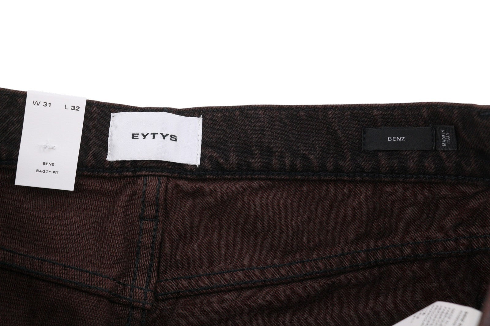 Eytys Benz Sepia Baggy Fit Dámské Džínové hnědé Vybledlé Muži Unisex Rrp370