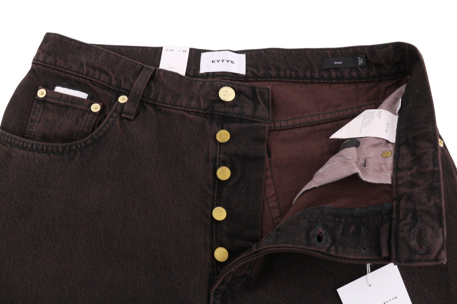 Eytys Benz Sepia Baggy Fit Dámské Džínové hnědé Vybledlé Muži Unisex Rrp370