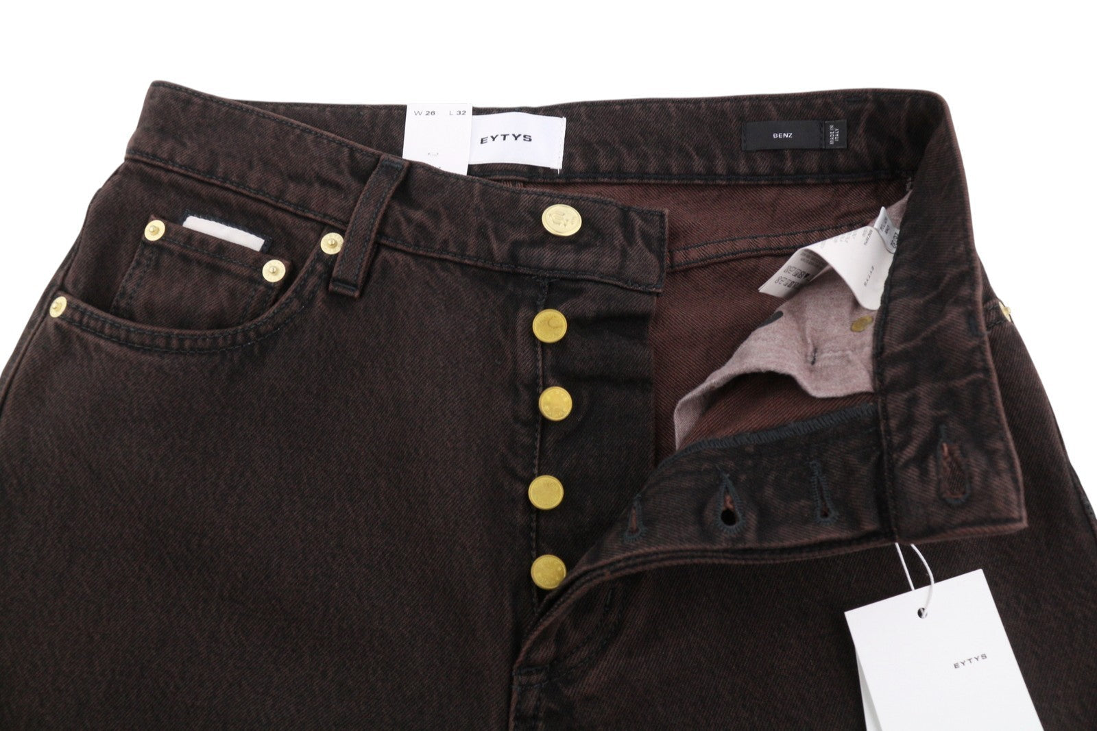 Eytys Benz Sepia Baggy Fit Women Džínové hnědé vybledlé vysoký pas Rrp370