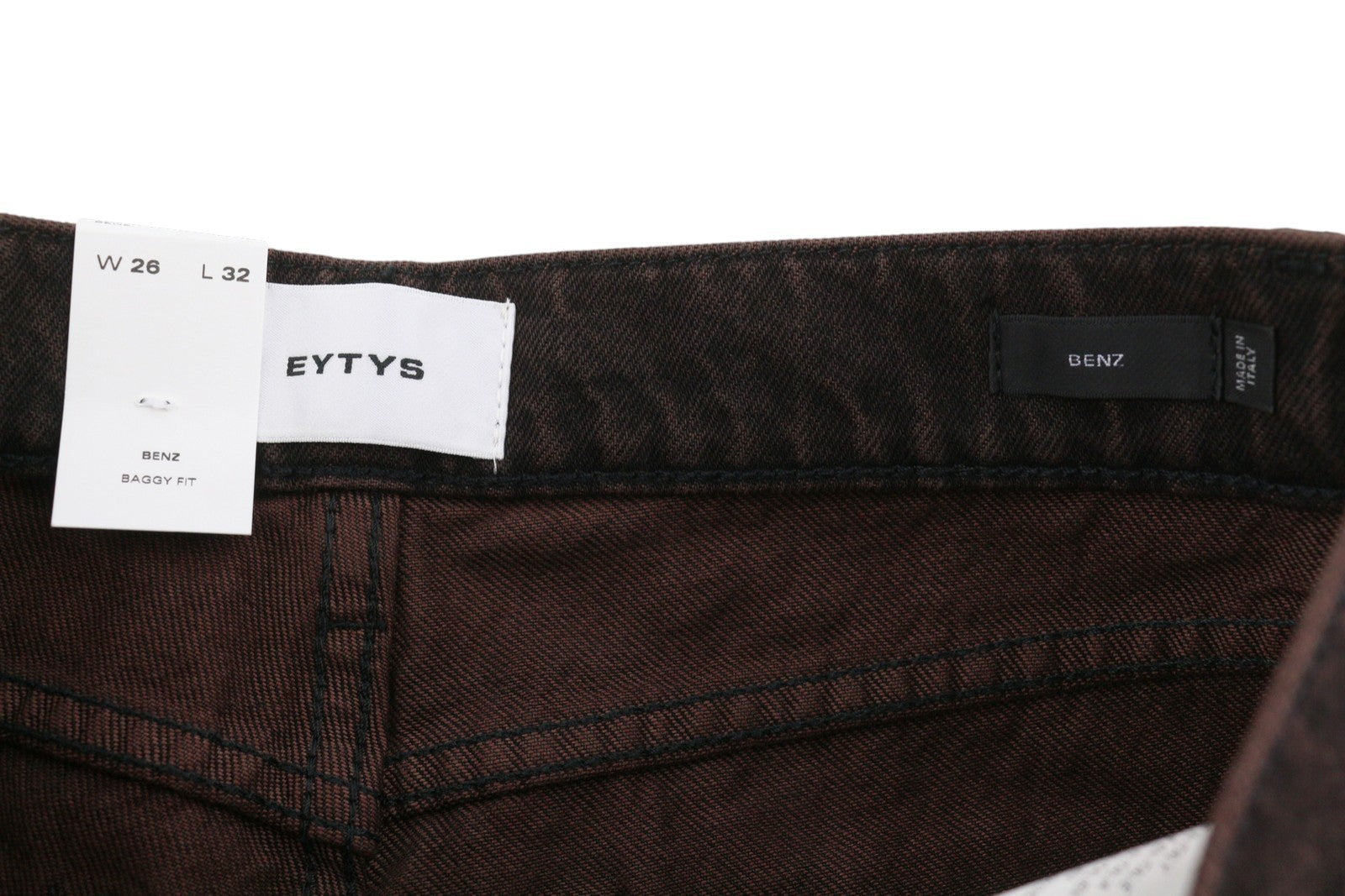 Eytys Benz Sepia Baggy Fit Women Džínové hnědé vybledlé vysoký pas Rrp370