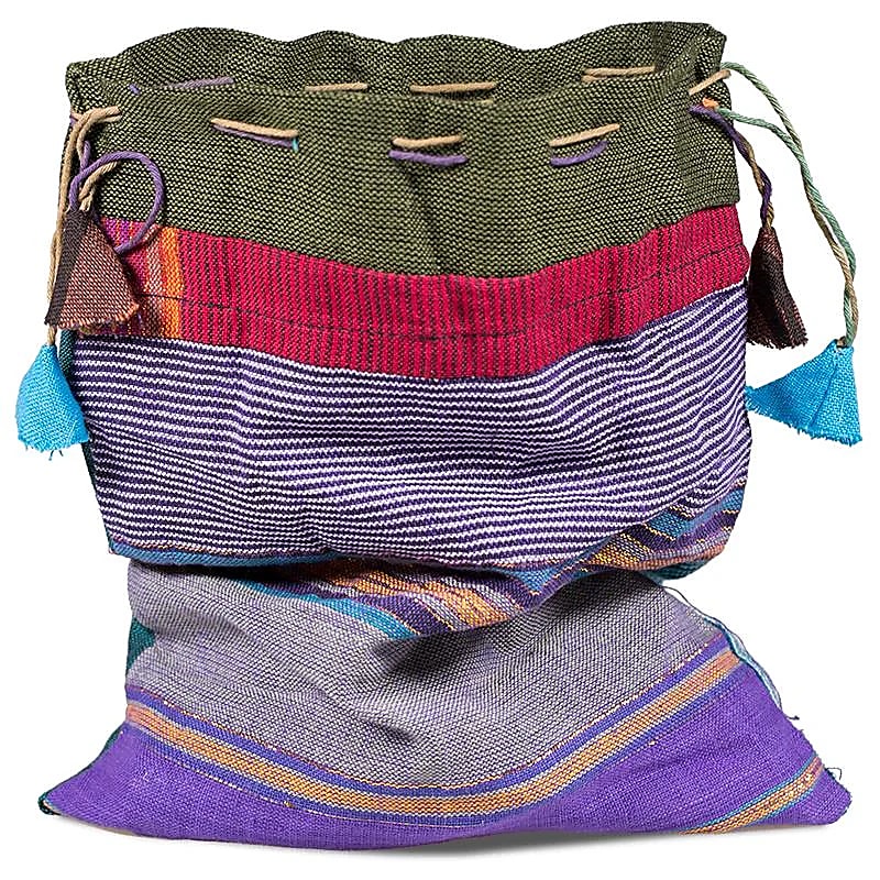 Vintage bomullspåse blandade färger - 18x22 Cm Paket med 10 st