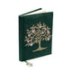 Cuaderno de terciopelo verde con árbol de la vida y corazones - 20x15 cm