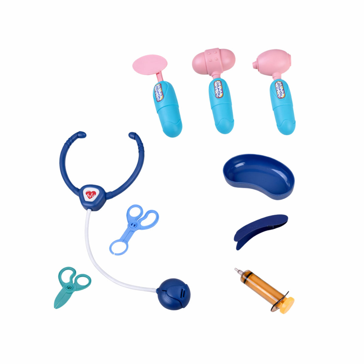 Little Doctor's Set Medical Cart X-ray Ecg Lights Blue 16 Pcs.