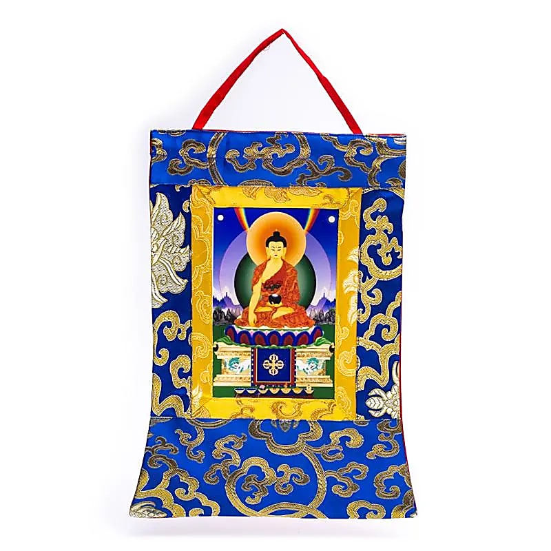 Trykt Shakyamuni Buddha Thangka --pakke med 2 stk - 29x20cm