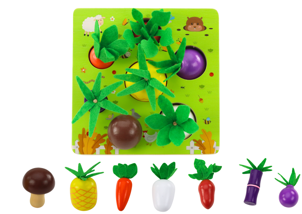 Memory Game Fruits And Vegetables Wooden