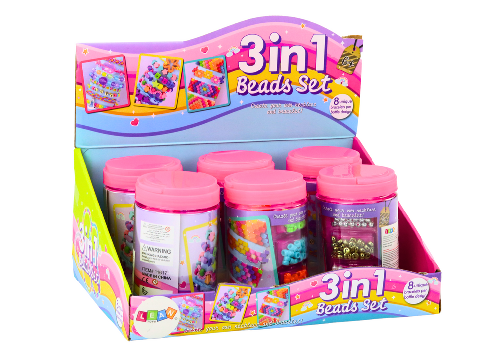 Set Of Beads In A Jar For Creating Jewelry 3in1