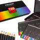 Set Of 120 Art Crayons Metal Container