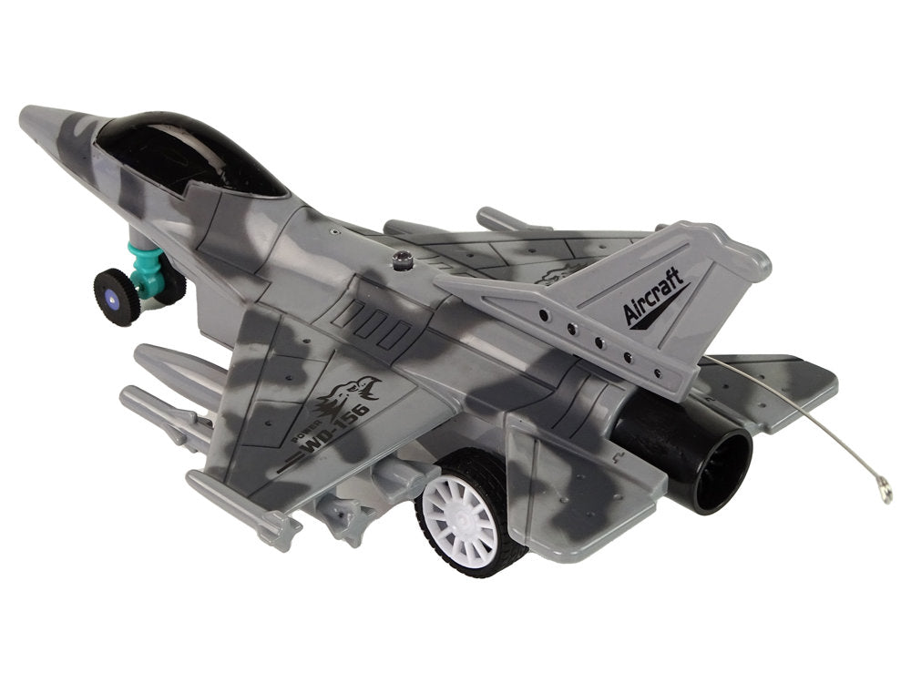 Military Jet Fighter Remote Controlled Rc Airplane Gray Lights