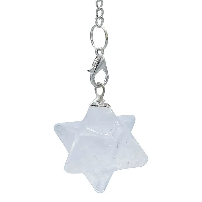 Bergkrystal Merkaba Chakra Pendulum Ottespidset - 3 Cm