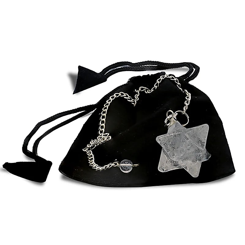 Bergkrystal Merkaba Chakra Pendulum Ottespidset - 3 Cm