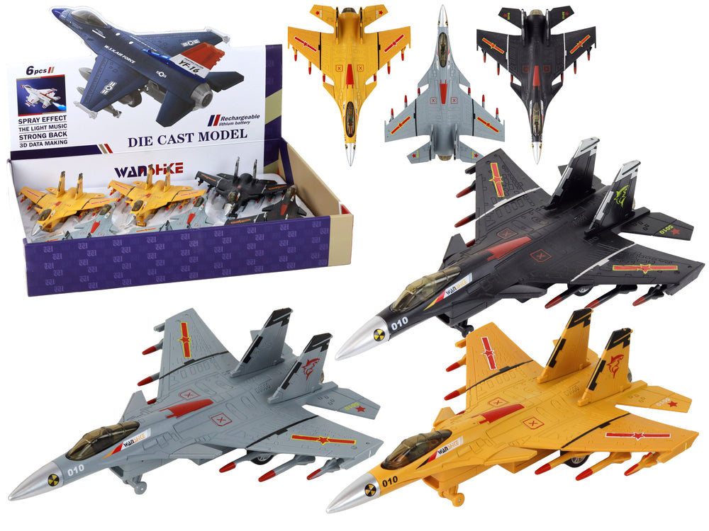 Airplane Model With Friction Drive Gray Black Or Yellow