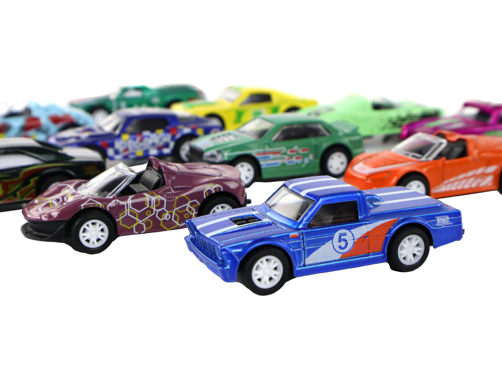 Friction Drive Vehicle Set 12 Ele Metal 1:64