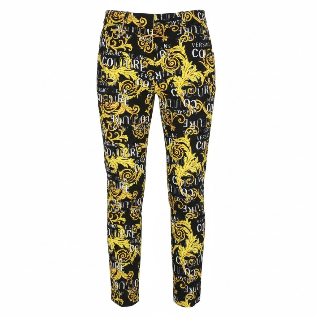 Versace Jeans Couture Cady Bistretch Print Logo Dame Buksenkle Rrp350