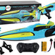 Rc Water Boat 2.4g Yellow-turquoise Waterproof Remote Control