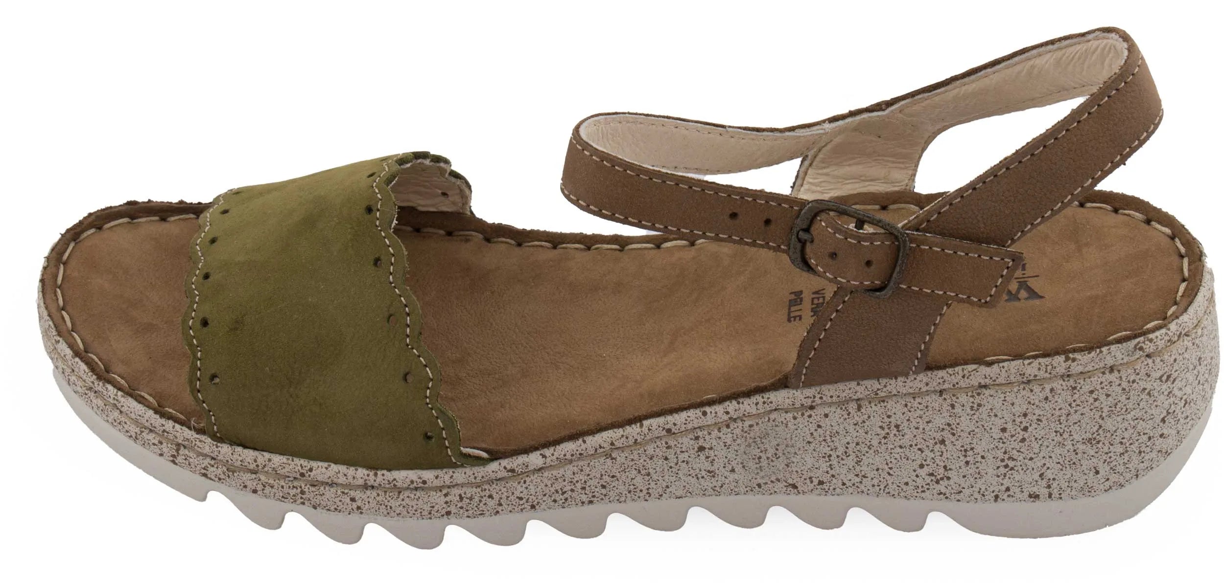 Damen Sandalen Walk Fango Militare Grün