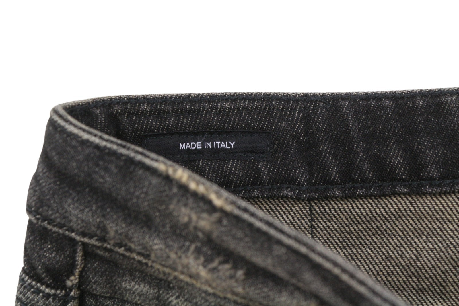 R13 Boy Straight Women Jeans 26 Abbey Black Whiskers Faded Distress Cropped Ps26
