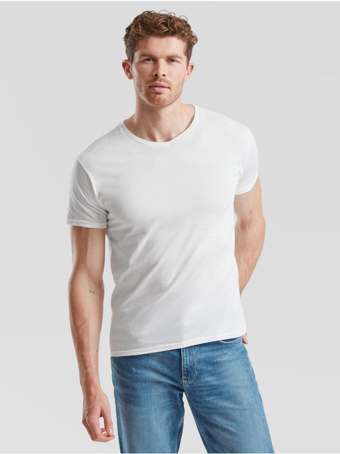 Fruit Of The Loom Iconic 150 Camiseta con cuello en V Blanco