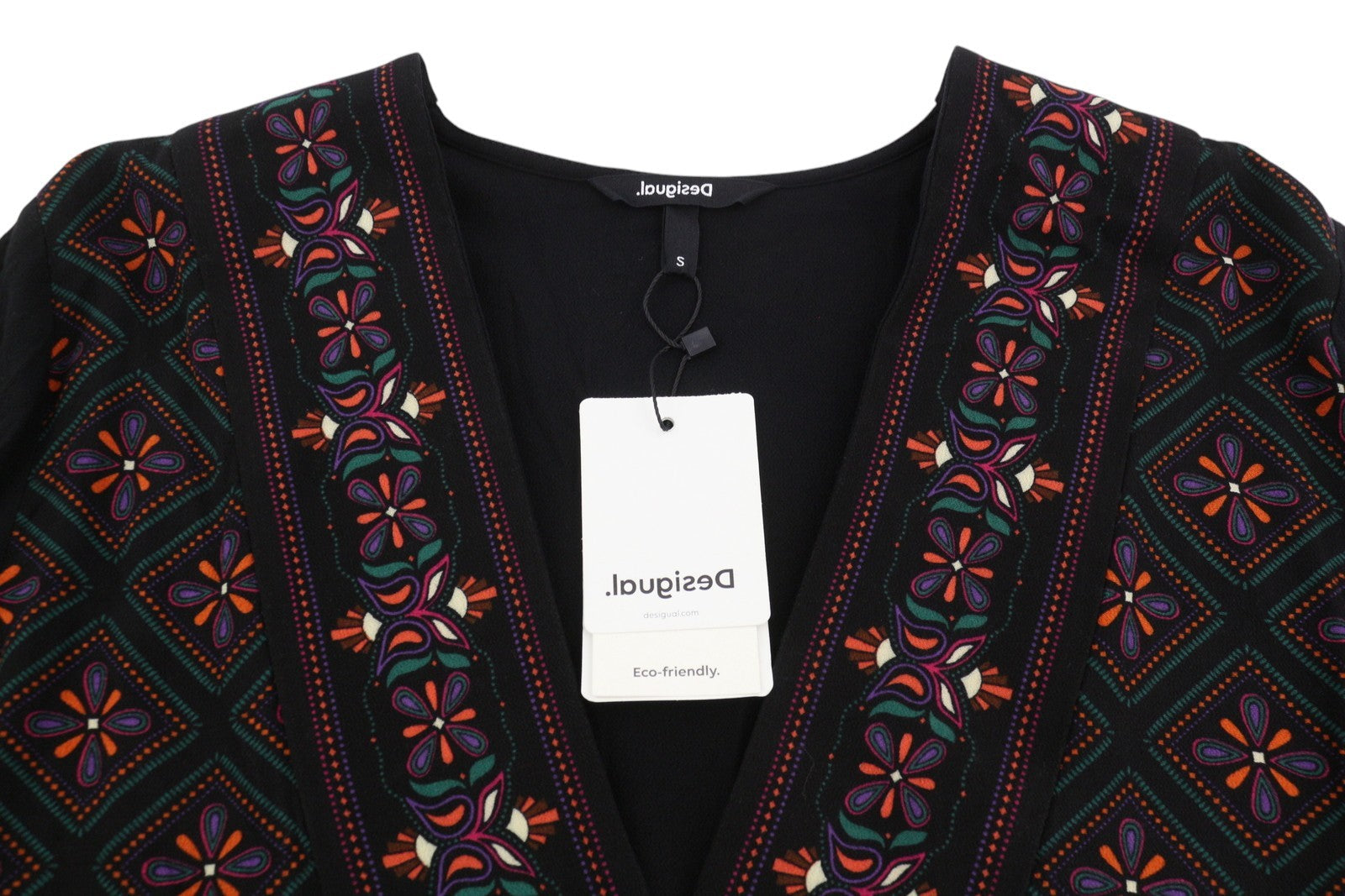 Desigual Weste Marian Damen Kleidschwarz gemustert übergroße 3/4 Ärmel