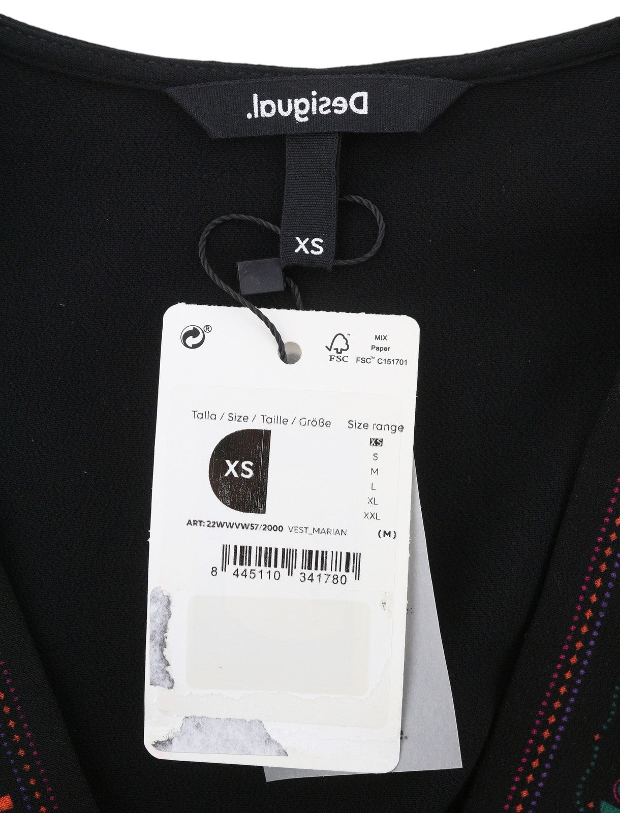 Desigual Vest Marian Kvinder Dresssort mønstret Oversized 3/4 ærmer