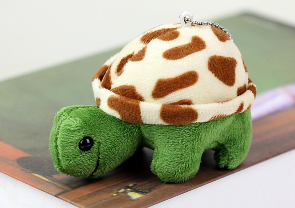 Plush Turtle 10 Cm Brown Mascot Keychain