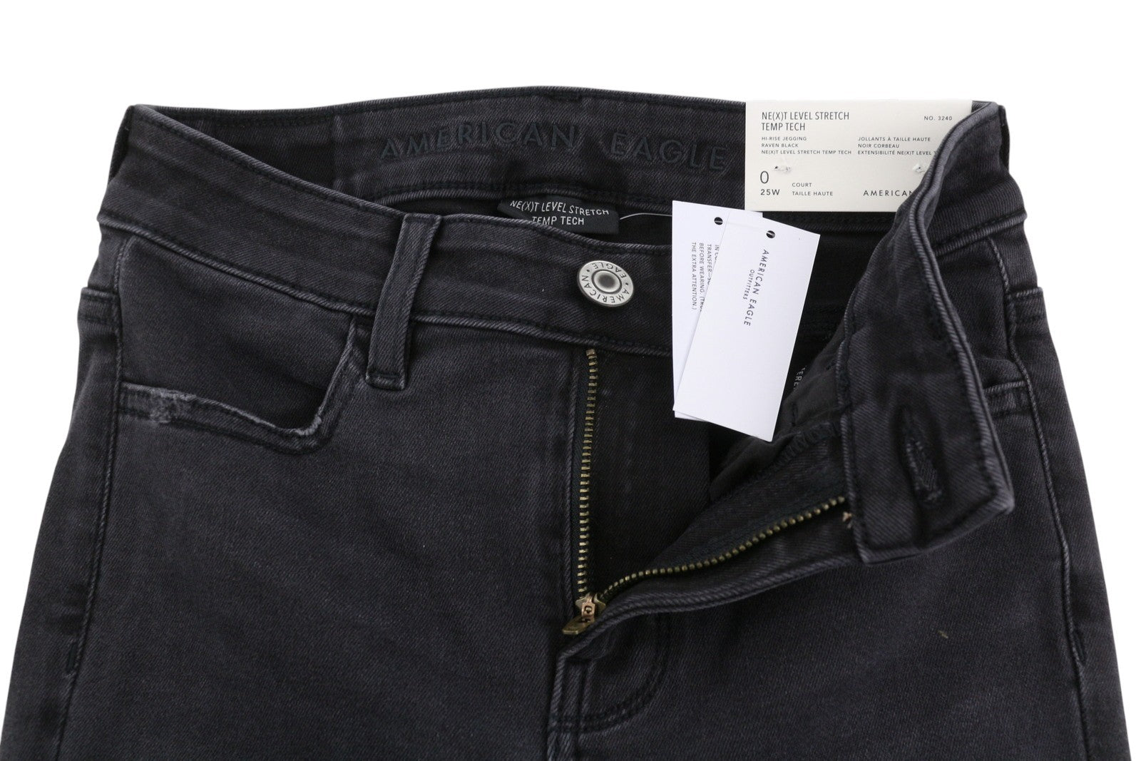 American Eagle Outfitters Hi-rise Jegging Women Jeansraven Black Distress