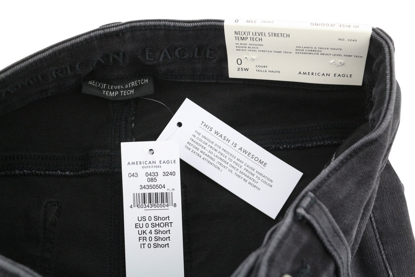American Eagle Outfitters Hi-rise Jegging Women Jeansraven Black Distress