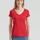 Fruit Of The Loom Ladies Iconic 150 V-nyakú T-póló Rojo