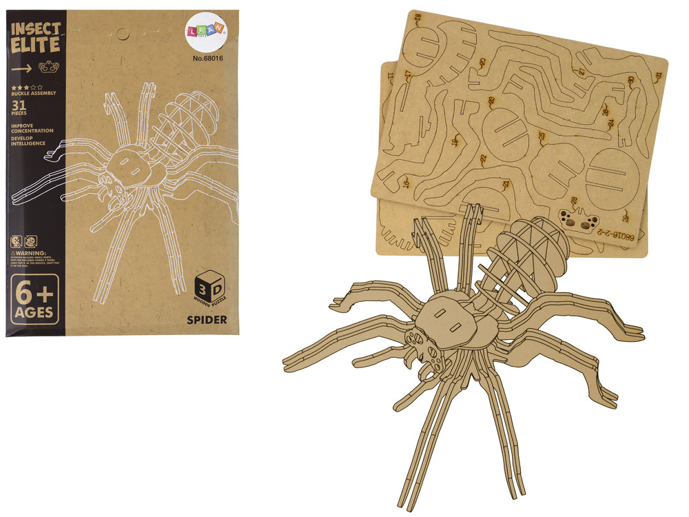 Combinazione educativa di puzzle 3D in legno con ragno 31 elementi