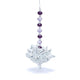 Feng Shui Crystal Lotus With Purple Chain --set Of 2 Pcs - 10 Cm
