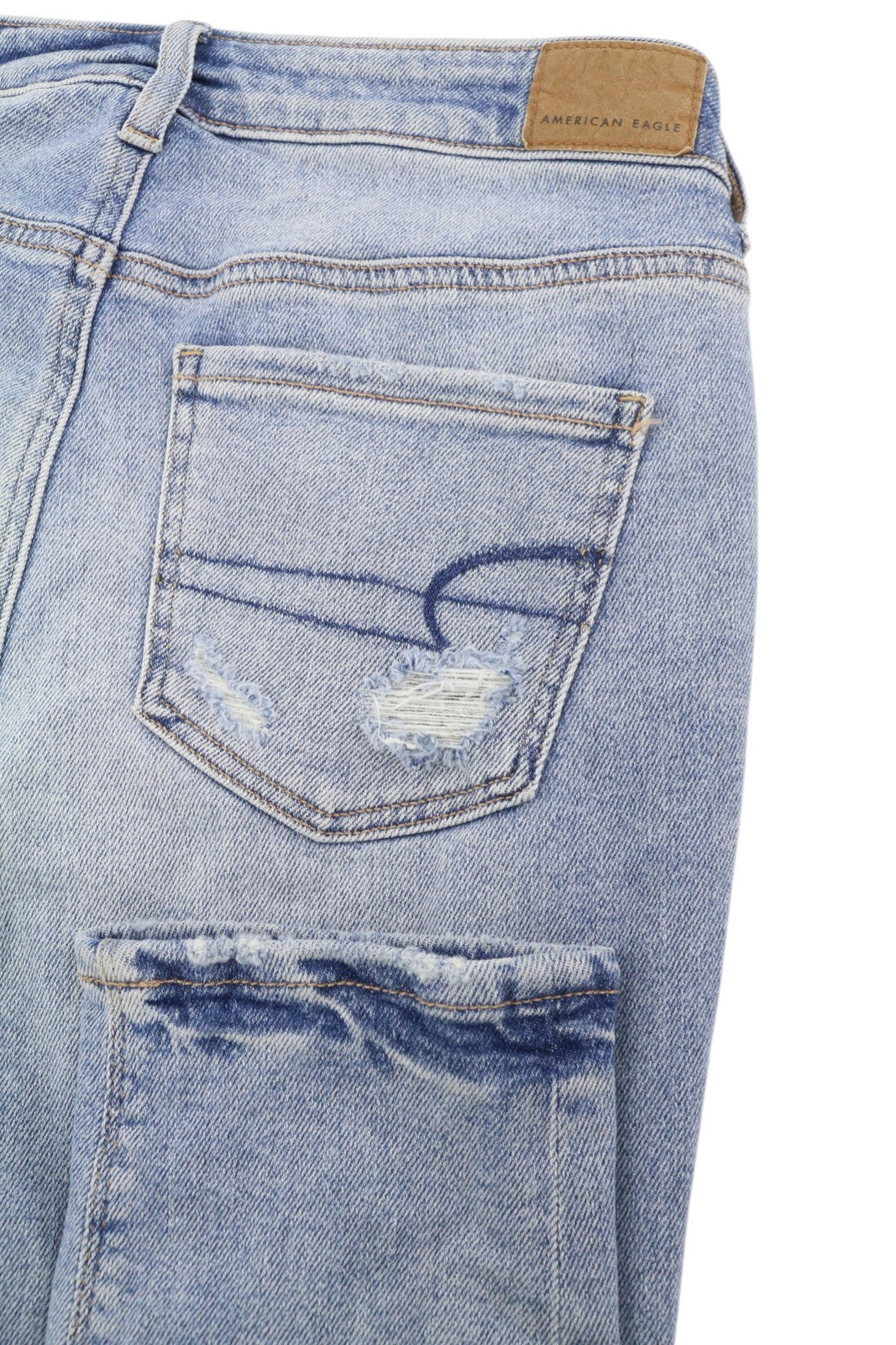 American Eagle Outfitters Tomgirl Donna Jeansslashed Sky Stretch Distress
