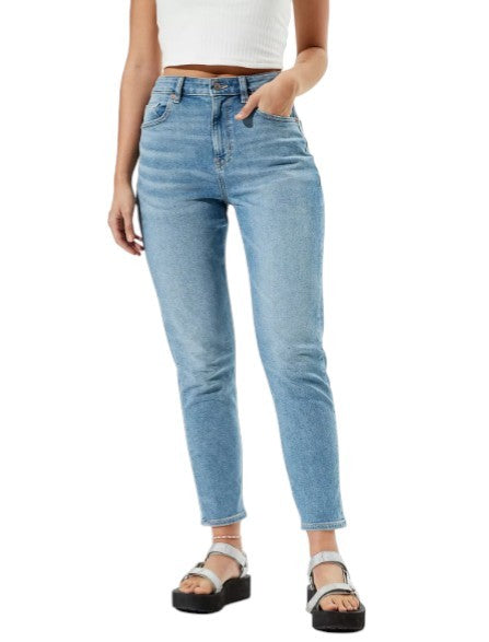 American Eagle Outfitters Mom Women Jeanscropped Stretch Washed Blue