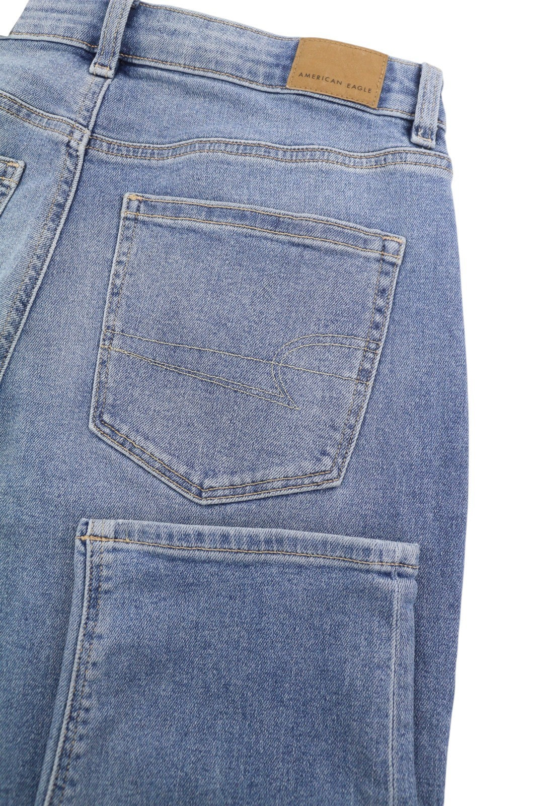 American Eagle Outfitters Mom Women Jeanscropped Stretch Washed Blue