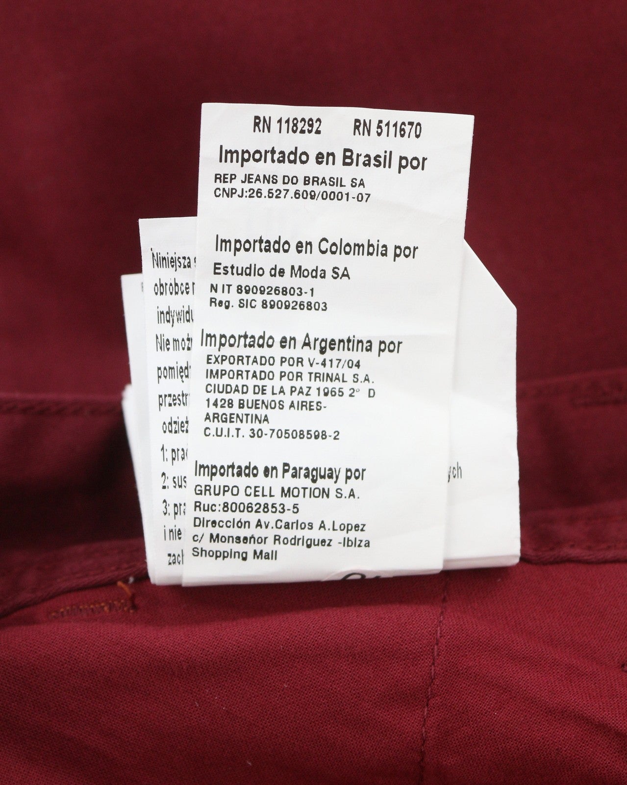 Replay Tom M9597 Men Trousersdark Red Regular Fit Zip Fly Chino