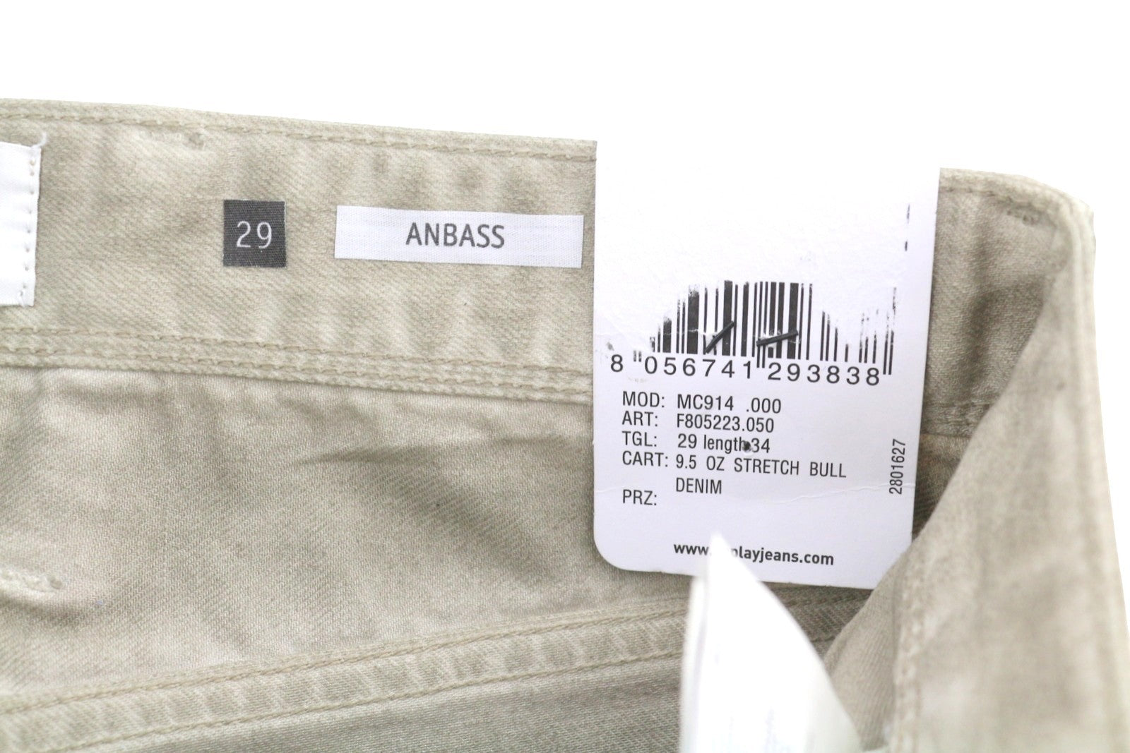 Replay Anbass Mc914 Men Jeansgrey Faded Dirty Aged Look Slim Fit