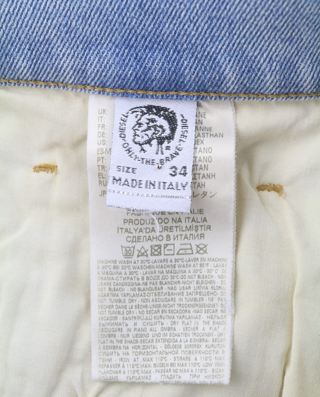 Diesel D-eetar 081ak Heren Jeansblauw Whiskers Faded Painted Dirty Look