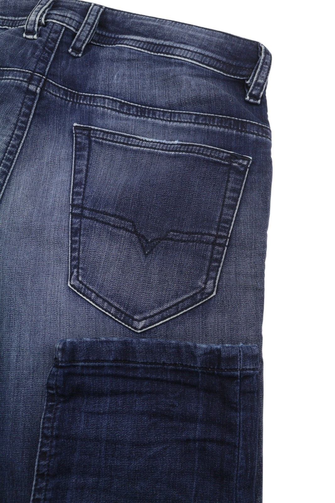 Diesel Thommer Cb-ne 069jf Men Jeansblue Jogg Sweat Faded Whiskers Distress