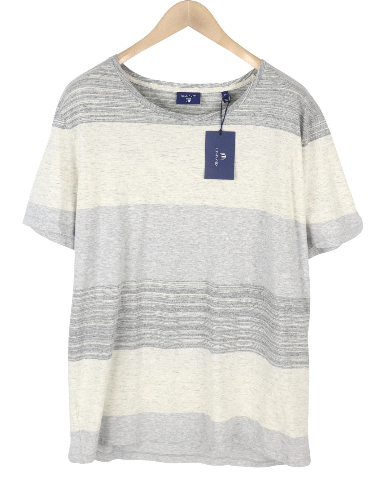 Gant Melange Block Ss Men T-shirtgrey Striped Tricot Short Sleeve