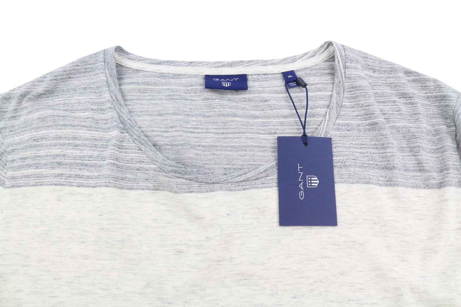 Gant Melange Block Ss Men T-shirtgrey Striped Tricot Short Sleeve