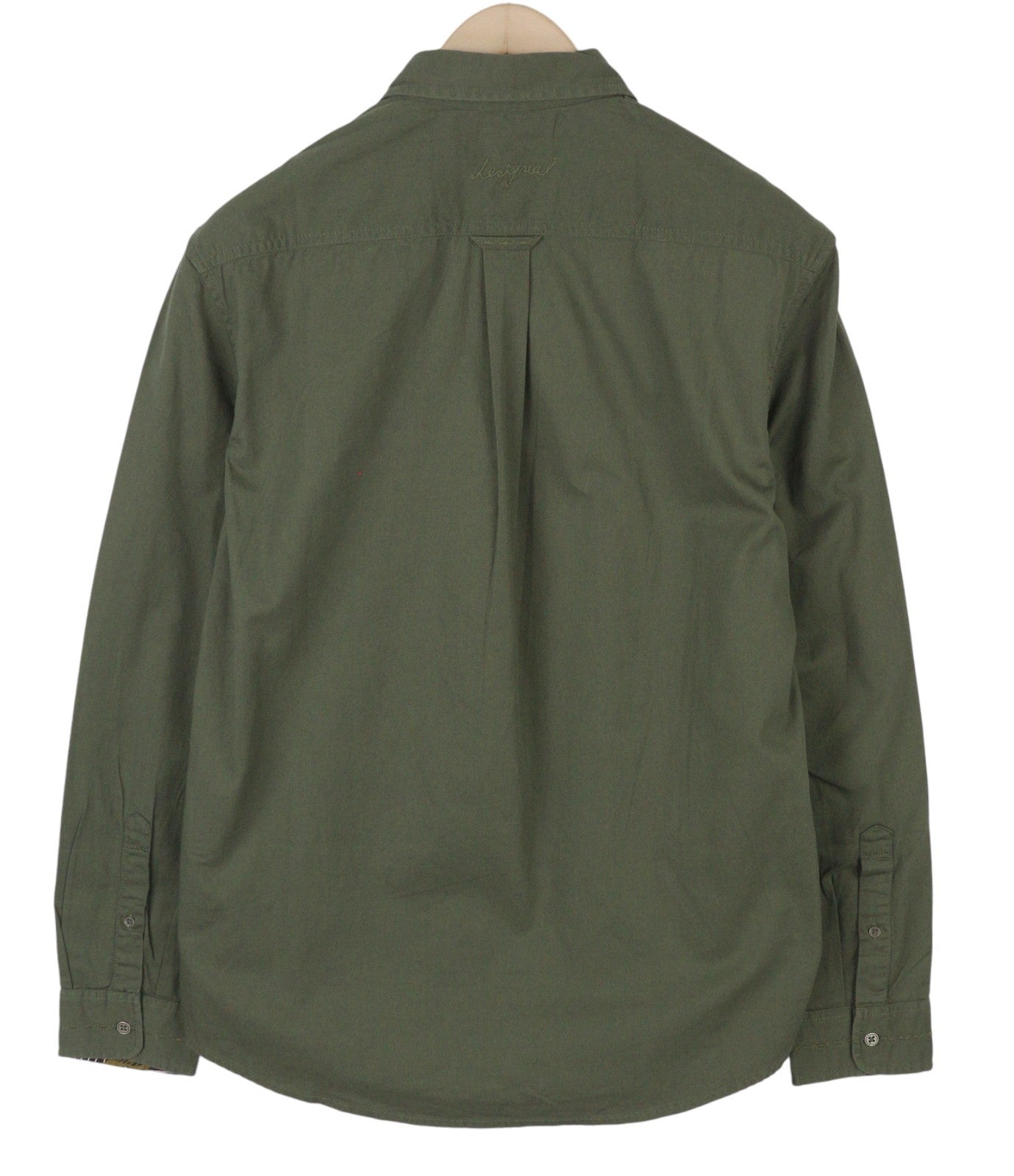 Desigual Cam Marcos Men Shirtkhaki Green Embroidered Button-up Casual