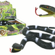 Artificial Rubber Black With White Stripes Structured