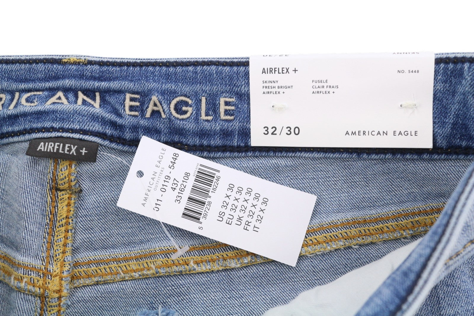 American Eagle Outfitters Airflex+ Men Jeansskinny Fresh Bright Faded