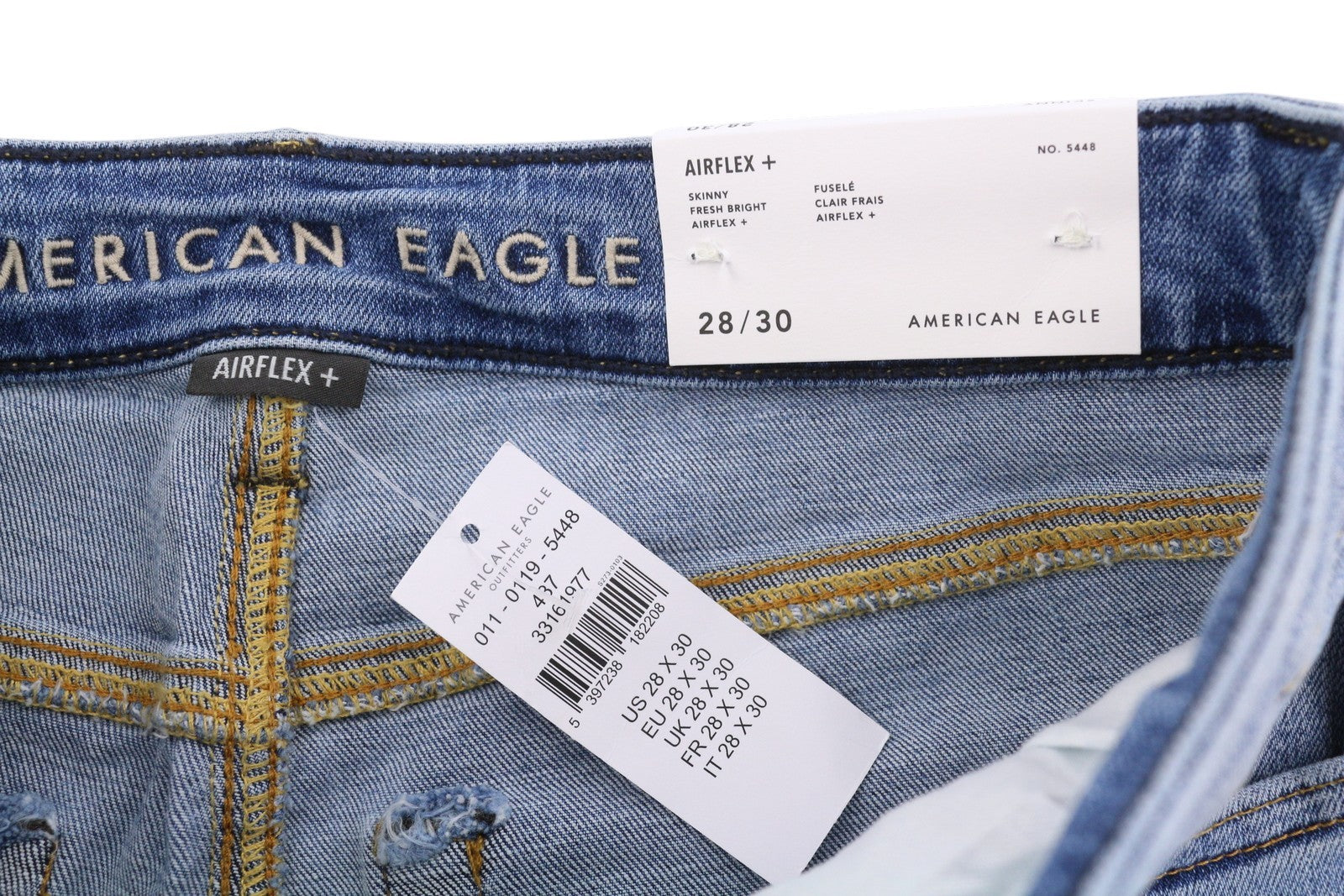 American Eagle Outfitters Airflex+ Uomo Jeansskinny Fresh Bright Faded