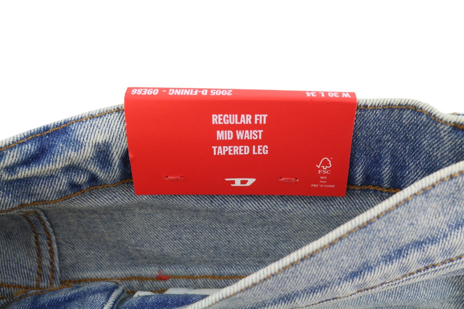 Diesel 2005 D-fining 09e86 Men Jeansblue Faded Regular Fit Tapered Leg