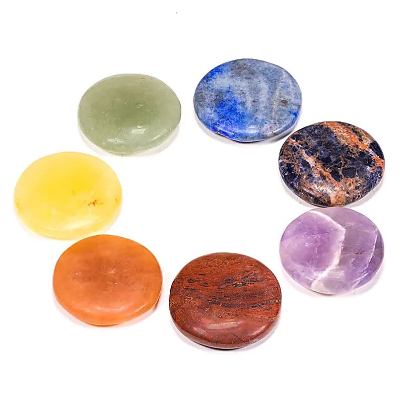 Chakra 7 Stones Set Round - 3.5 Cm